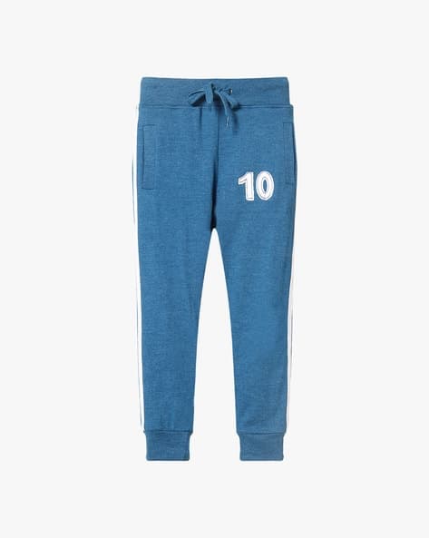 Cotton Track Pants with Ribbed Cuffs