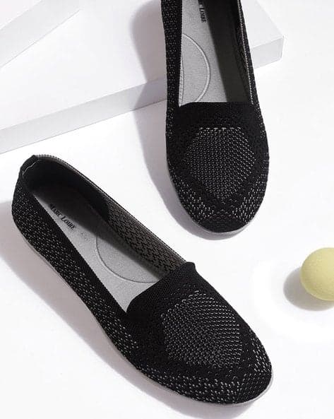 Textured Ballerina Flat Shoes