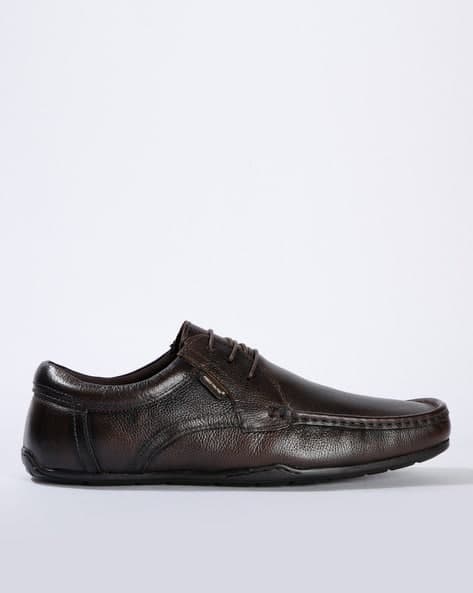 Textured Derby Shoes with Moc-Stitch Upper