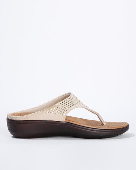 Embellished Thong-Strap Flat Sandals