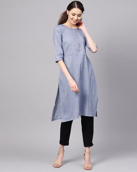 Textured Straight Kurta