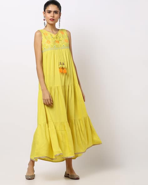 Floral Tiered A-line Maxi Dress