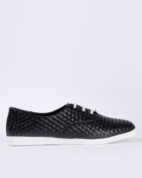 Basket-Weave Lace-Up Casual Shoes