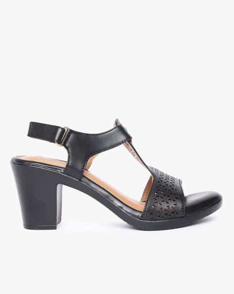 Chunky Heeled Sandals with Ankle Strap
