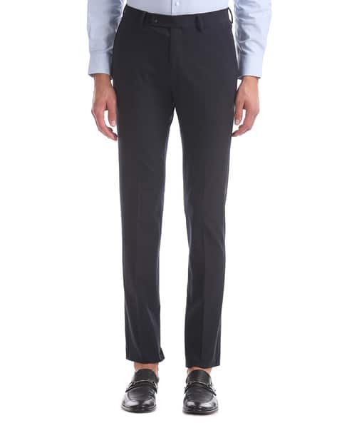 Slim Fit Flat Front Trousers