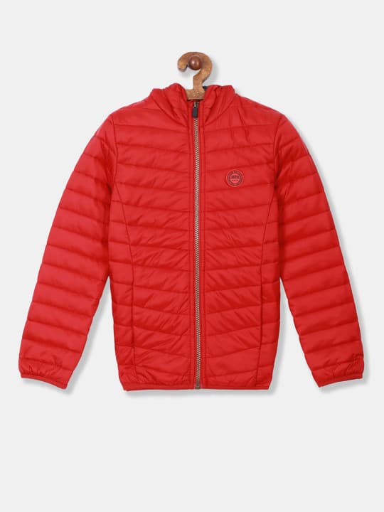 U.S. Polo Assn. Kids Boys Red Solid Puffer Jacket