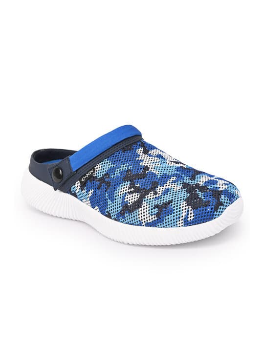KazarMax Boys Blue & Black Printed Clogs