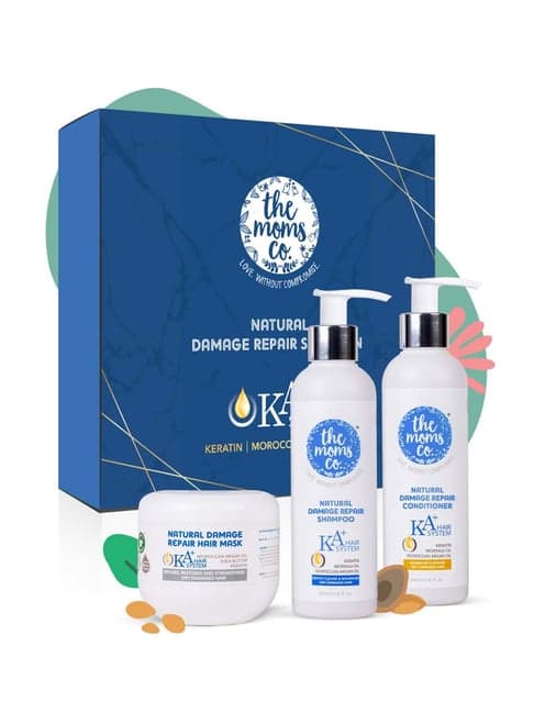The Moms Co. Natural KA+ Intense Hair Repair Kit with Shampoo + Conditioner + Hair Mask - 575 ml