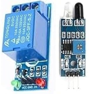 IR Proximity Sensor and 5V 1-Channel Relay Module Combo, Adjustable Obstacle Sensing Kit, High/Low Level Trigger Switch for Ardino and Robotics Projects
