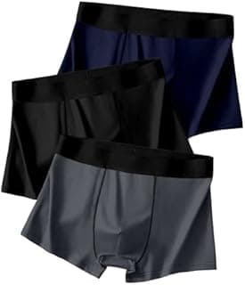ANTICMARTMen’s Anti-Bacterial Airsoft Trunk | Regular Fit Nylon Underwear | Breathable & Moisture-Wicking | Multicolor Pack of 3