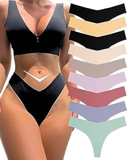 ayushicreationaNo Show Line Ice Silk Comfy Breathable V Waisted Comfortable Sexy Thong Briefs G-String Panties for Women's (Multicolor) (Pack of 3)