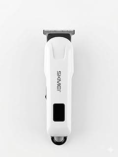 SKMEI SKT1008W Professional Hair Straightener & Clipper For Men and Women | Corded Hair Trimmer with Quiet Operation and Dteachable Heads | Hair Styling Trimmer with LED Power Indicator (Beige)