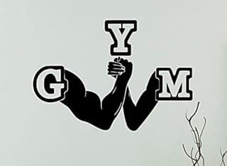 Gym Wall Sticker for Bedroom Gym-E Logo Wall Sticker Vinyl Decal (Black) Size(58X66 cm) Gym Wall Sticker