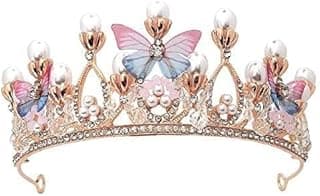 Birthday Crown and Sash for Women Birthday Girl Sash | Rhinestone Tiara Set - Decorations Girl Crowns Tiaras for Women Accessories Crown (Flower)