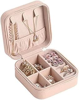 ZUDELLA travel jewelry box is a wonderful gift for girls and ladies on Christmas, birthday, new year-PINK