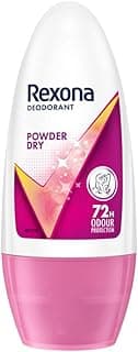 Rexona Powder Dry Underarm Roll On Deodorant For Women, Antiperspirant, Removes Odour, Keeps Skin Fresh & Clean, Alcohol Free, Skin Friendly, 50 ml