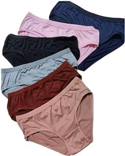 GenericSunFlux® Women Hipsters Panties 100% Super Soft Cotton Hipster Ladies Plain Bright Panty/Innerwear Soft Panties Underwear Combo Pack 3 Or 6 (Colour May Very)