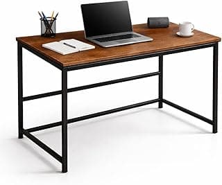 Portable Wood & Metal Computer Desk | Modern Writing Table | Stylish Multipurpose Study Table Best for Home, School, Office Work & More | Ideal for Kids & Adults (Premium Brown)