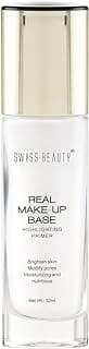 Swiss Beauty Real Makeup Base Highlighting Primer| Skin-Hydrating Poreless Primer With Natural Glow Finish For Face Makeup |Shade - 01 Natural Tint, 32Ml