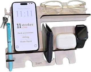 11 Strokes multipurpose organizer with mobile stand for desk, pen stand and Calendar 2025 | Office Table Accessories I Gift for man & woman I Stationary Organizers box Office decor items