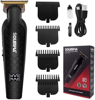 SOLIMPIA HT-6026 Digital Display 0mm Professional Cordless Hair Clippers Rechargeable Wireless Hair Grooming Set Beard Trimming Beard Styling Rechargeable Li-ion Battery 1000mAh 240 min Runtime,Men