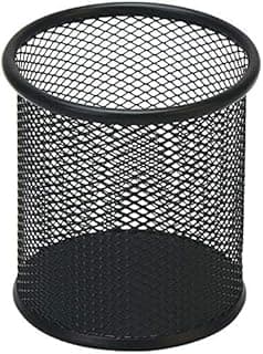 UCRAVO Black Round Mesh Pen Stand, Pencil Holder, Pen Organizer for Desk, Pen Cups, Stationary Storage Stand, Makeup Brush Holders, Pen, Pencil Holder for Office Home and Study Table