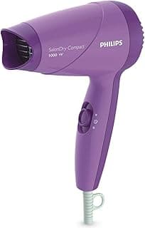 Philips India's No.1 Hair Styling Brand -Hair Dryer 1000W |Blow Dry for Men & Women | 2 Heat Settings| ThermoProtect tech |Travel-Friendly, Quick Dry, Frizz Control | For Indian Hair | HP8100/60 Blue