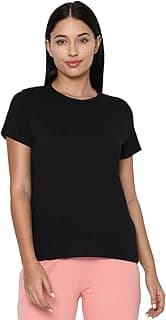 Allen SollyWomen’s Solid Round Neck T‑Shirt | Regular Fit | Soft Cotton | Everyday Casual Essential