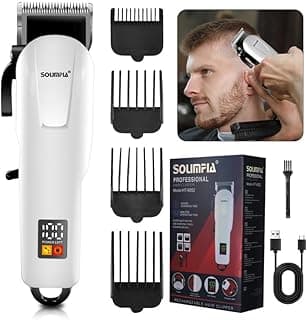 SOLIMPIA HT-6052 Salon Series Professional Digital Display Cordless Hair Clipper Electric Hair Cutter Kit Wireless Hair Grooming Trimmers Set, Li-ion Battery 2500mAh 150 minutes Runtime