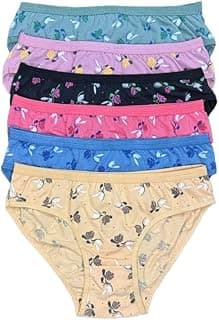 LuvreenaSpecial Combo Pack of 6 Women's Cotton Mid-Rise Printed Panties | Soft & Breathable Innerwear | Stylish Floral Briefs