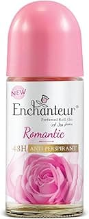 Enchanteur Romantic Roll-On Anti-Perspirant Deodorant | 48-Hour Odour Protection, Quick-Dry & Non-Sticky | Floral French Fragrance | 50 ML
