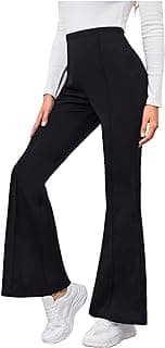 Dream Beauty FashionWomen's Bell Bottom High Waist Trouser, Elastic Flared Bootcut Pants, Stretchy Parallel Leg for Casual Office Work wear (BZF-Dhoni 4)