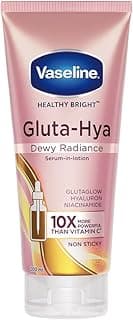 Vaseline Gluta-Hya Dewy Radiance Lotion for Face & Body | Gives Brighter Skin | Glutathione & Niacinamide Infused Moisturizer, 200ml Brightening