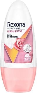 Rexona Fresh Rose Underarm Roll On Deodorant For Women, Antiperspirant With Glycerine, Removes Odour, Keeps Skin Fresh & Clean, Alcohol Free, 50 ml