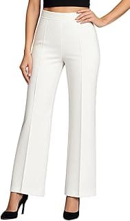 SWADESI STUFFWomen’s High Waisted Bell Bottom Pants | Retro Wide Leg Trousers | Stretchy Flared Palazzo Pants for Office, Casual Wear & Party