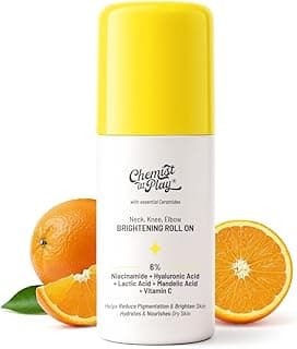 Chemist At Play Neck, Knee & Elbow Roll On| Treats Uneven Skin Tone | Exfoliates & Helps Reduces Pigmentation | Hydrates Dry Skin | 6% Vitamin C+ Hyaluronic Acid + AHAs + Niacinamide + Ceramides | 40ml
