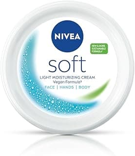 NIVEA Soft Moisturizing Cream, Lightweight Non-Sticky Daily Moisturizer with 72Hr Hydration, Vitamin E & Jojoba Oil | Hydrating Face, Body & Hand Cream for Dry to Normal Skin | Soft Glowing Skin - 300ml