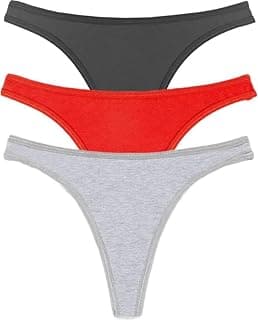 ORLIZEAWomen's Viscose Cotton G-Staring Thong Panties Combo Pack of 3 | Thong Panty for Women Sexy | Panty Set for Women