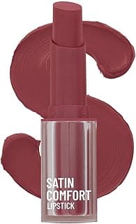 Swiss Beauty Satin Comfort Lipstick | Ultra-Hydrating | Highly Pigmented | Smooth Glide | Satin Matte Finish | One-Swipe Application | Shade- 6 English Rose, 3gm Cream
