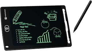 Portronics Ruffpad 8.5E Re-Writable LCD Writing Pad with Screen 21.5cm (8.5-inch) for Drawing, Playing, Handwriting Gifts for Kids & Adults,(Black)
