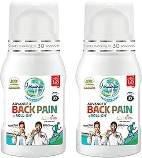 Amrutanjan Advanced Back Pain+ Roll-On – 50 ml | Back Pain| Muscle pain| Ortho Pain| Joint Pain| 100% Ayurvedic | Starts working within 30 seconds