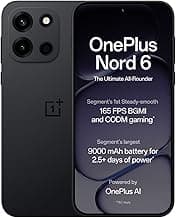 OnePlusNord 6 | 8GB+256GB | Pitch Black | Snapdragon 8s Gen 4 | Segment's First Stable 165FPS Gaming | Segment's Largest 9000mAh Battery | Most Complete IP Rating | Personalized AI