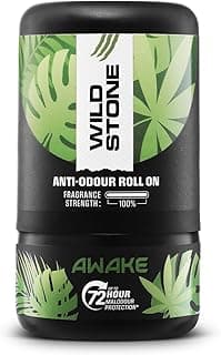 Wild Stone Awake Anti-Odour Roll On For Men, 50ml | Up to 72-Hour Odour Control | Enriched with Matcha tea and chamomile tea |Skin Friendly & Itch Free Deodorant Roll On | Long-Lasting Freshness