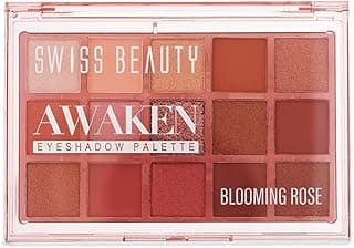 Swiss Beauty Awaken Eyeshadow Palette | Matte + Shimmer Finish | Long-Lasting | Blendable | Shade- 1. Blooming Rose, 11g