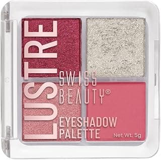Swiss Beauty Lustre Eyeshadow Palette | 4 Highly Pigmented Shades in Matte & Shine |Long-Lasting | All Skin Types | Shade- Rose n Petals, 5gm Powder