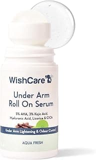 WishCare Underarm Roll On For Women & Men | Reduces Pigmentation, Brightens Skin & Prevents Body Odour | With AHA, Kojic Acid & Hyaluronic Acid | Long Lasting Aqua Fragrance | 50ml