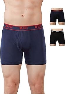 Dixcy ScottCross Trunk | Long Leg Trunks for Men | 100% Combed Cotton | Soft, Sweat-Absorbent Waistband | C-Open Front Men's Underwear | Self-Hem Leg Grip Innerwear for Man | Pack of 3