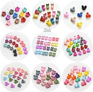 Mini Colorful Baby Hair Clips Set For Girls - 60 Pieces, Small Floral Cute & Fancy Rose Multicolor Hair Claw Clips Accessories For Kids, Girls And Women, 6 Designs (Random Style)