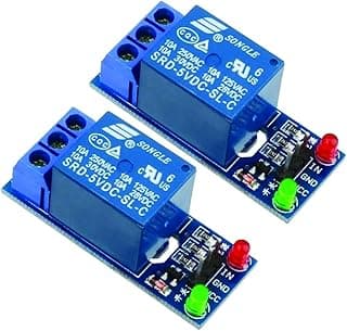 Techtay Electronics 5V Relay Module Pack of 2 (1 Channel) with Optocoupler Isolation – Compatible with Arduino, ESP8266, ESP32, Raspberry Pi, DIY & Home Automation Projects + Free Mini Guide Book