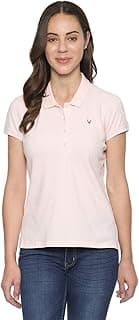 Allen SollyWomen’s Polo Neck T‑Shirt | Soft Touch Fabric | Regular Fit | Solid Casual Tee